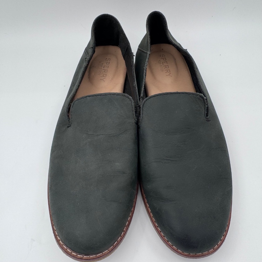 Women's Sperry Top-Sider Seaport Levy Leather Slip-On Loafer Memory Foam | Sz 9 - Picture 1 of 8